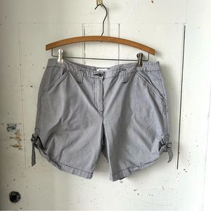 White House Black Market Pinstripe Cinch Sided Shorts